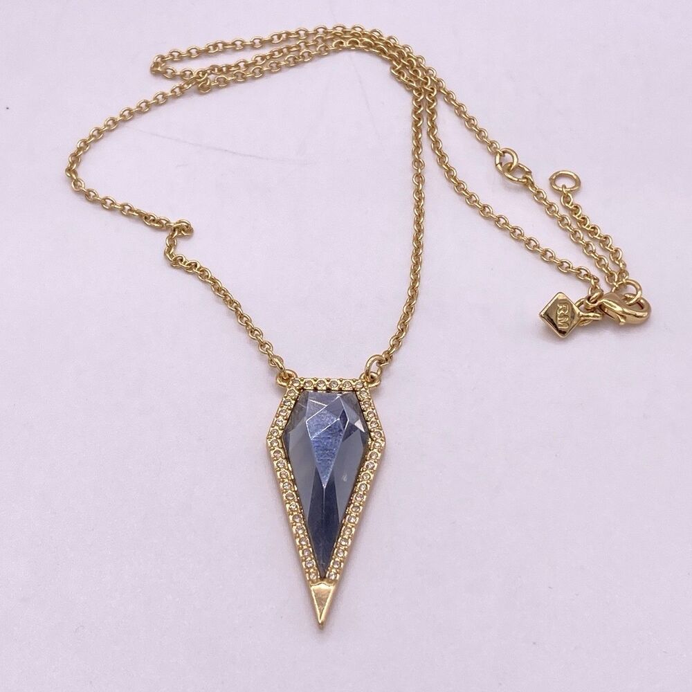 Rebecca Minkoff Smokey Quartz Colored Stone Signature Arrow Layering Edgy Modern